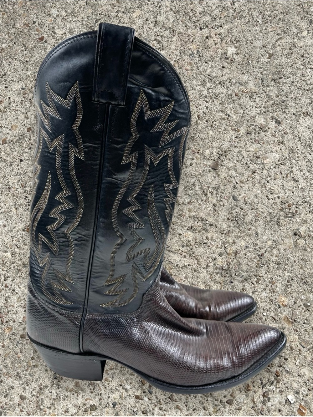 JUSTIN vintage 90s teju lizard j toe western boots